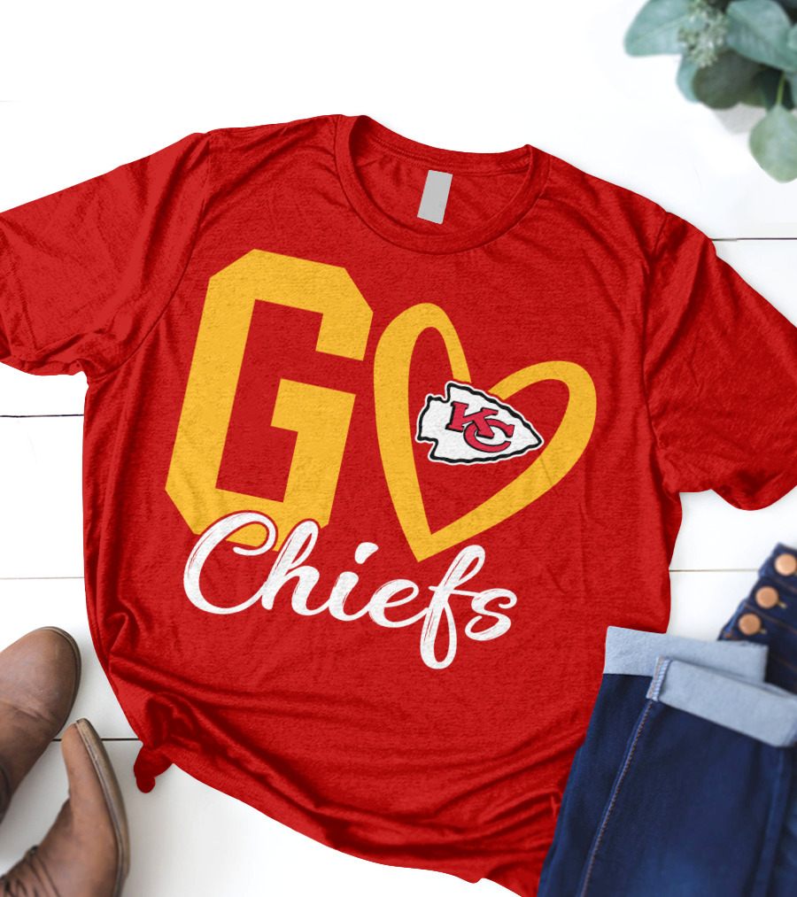 Go Chiefs KC Heart T-Shirt