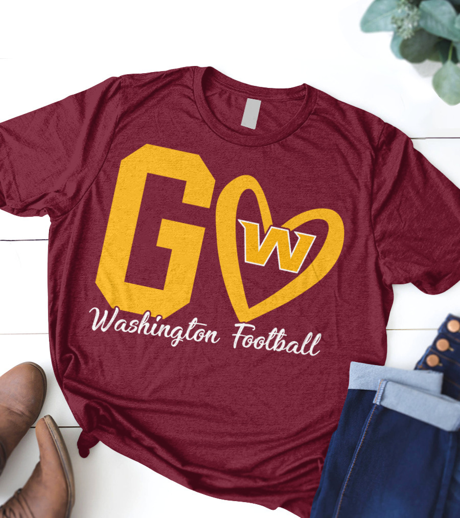 Go W Washington Football Team Heart T-Shirt