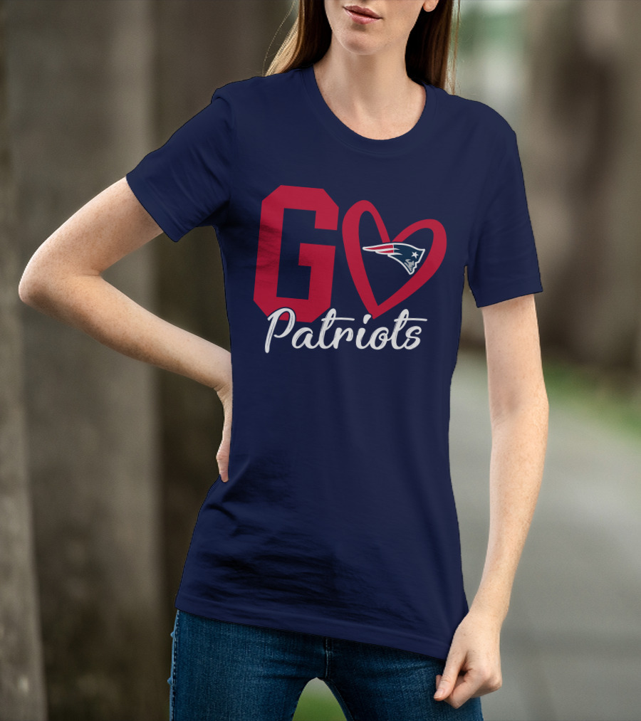 Go Patriots New England Patriots Logo Heart T-Shirt