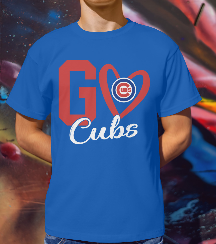 Go Cubs Love Heart With Chicago Cubs T-Shirt
