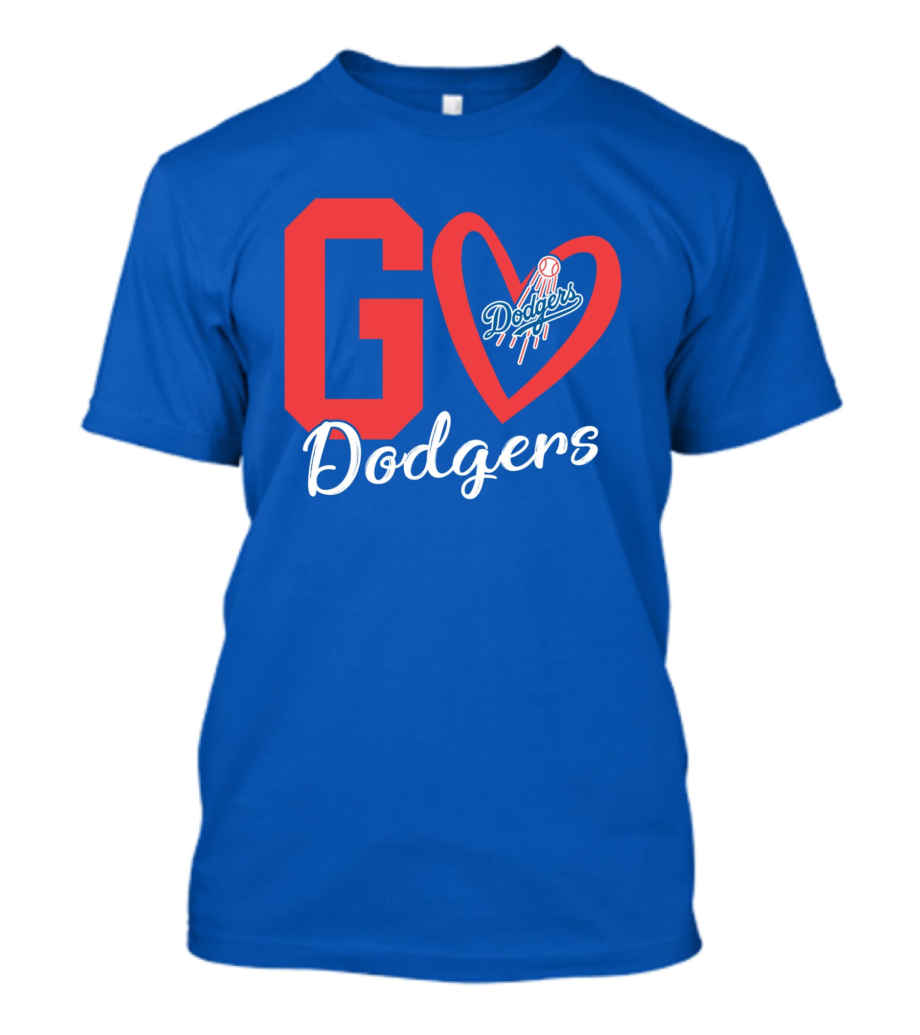 Go Dodgers Heart Logo Baseball Dodgers T-Shirt