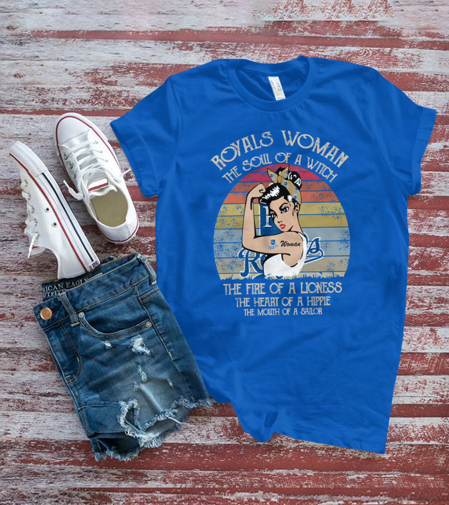 Royals Woman The Soul Of A Witch The Fire Of A Lioness The Heart Of A Hippie The Mouth Of A Sailor Retro Bandana Rockabilly Style T-Shirt