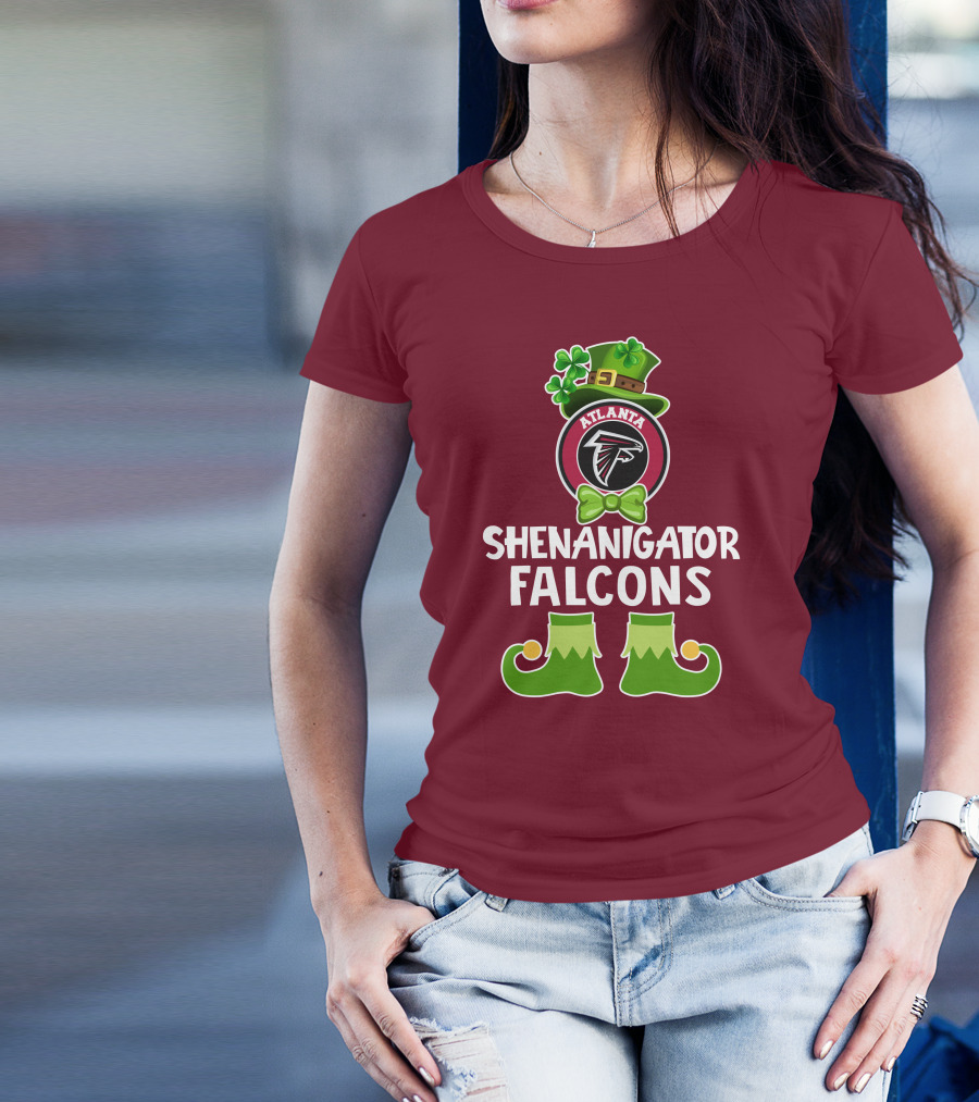 Shenanigator Leprechaun Atlanta Falcons St. Patrick's Day Fun T-Shirt