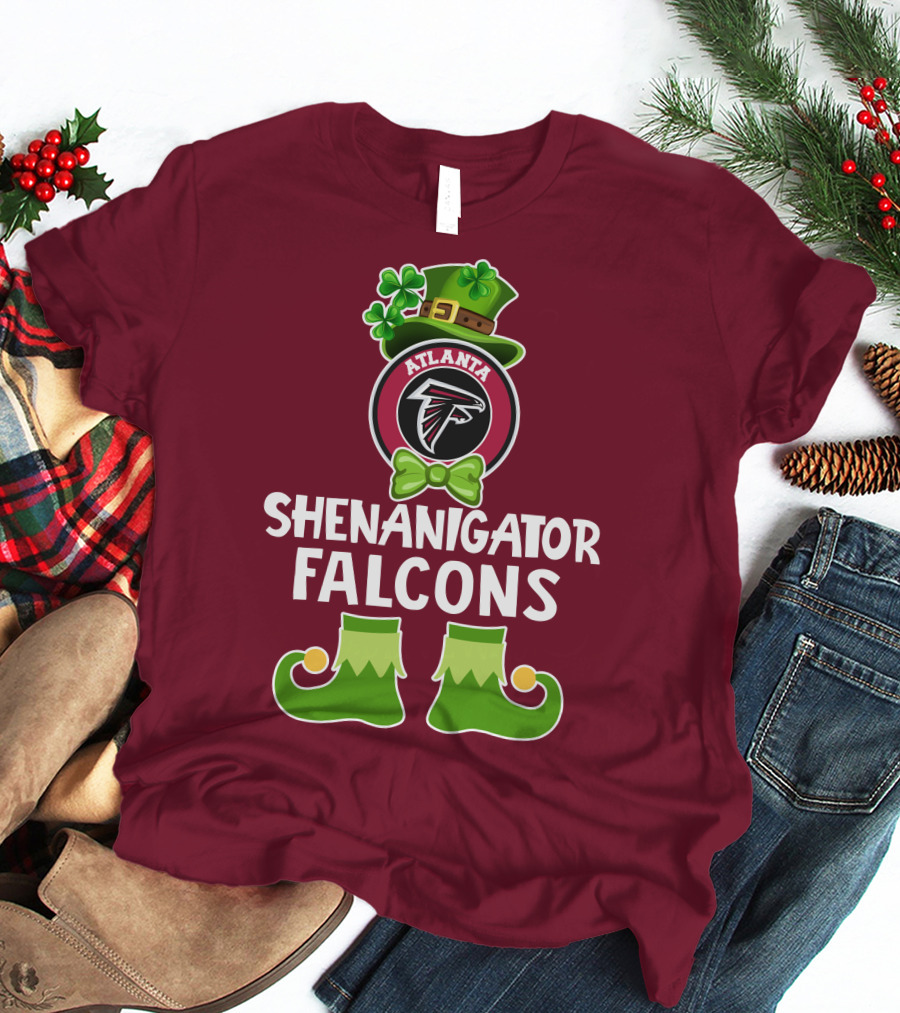 Shenanigator Leprechaun Atlanta Falcons St. Patrick's Day Fun T-Shirt