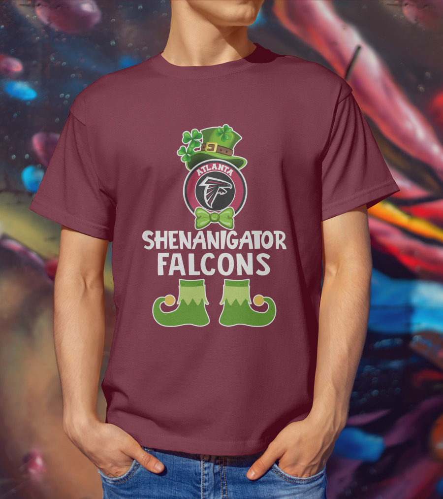 Shenanigator Leprechaun Atlanta Falcons St. Patrick's Day Fun T-Shirt
