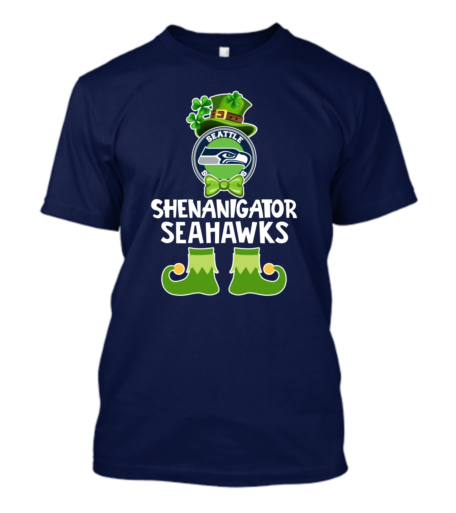 Shenanigator Leprechaun St. Patrick's Day Seattle Seahawks T-Shirt