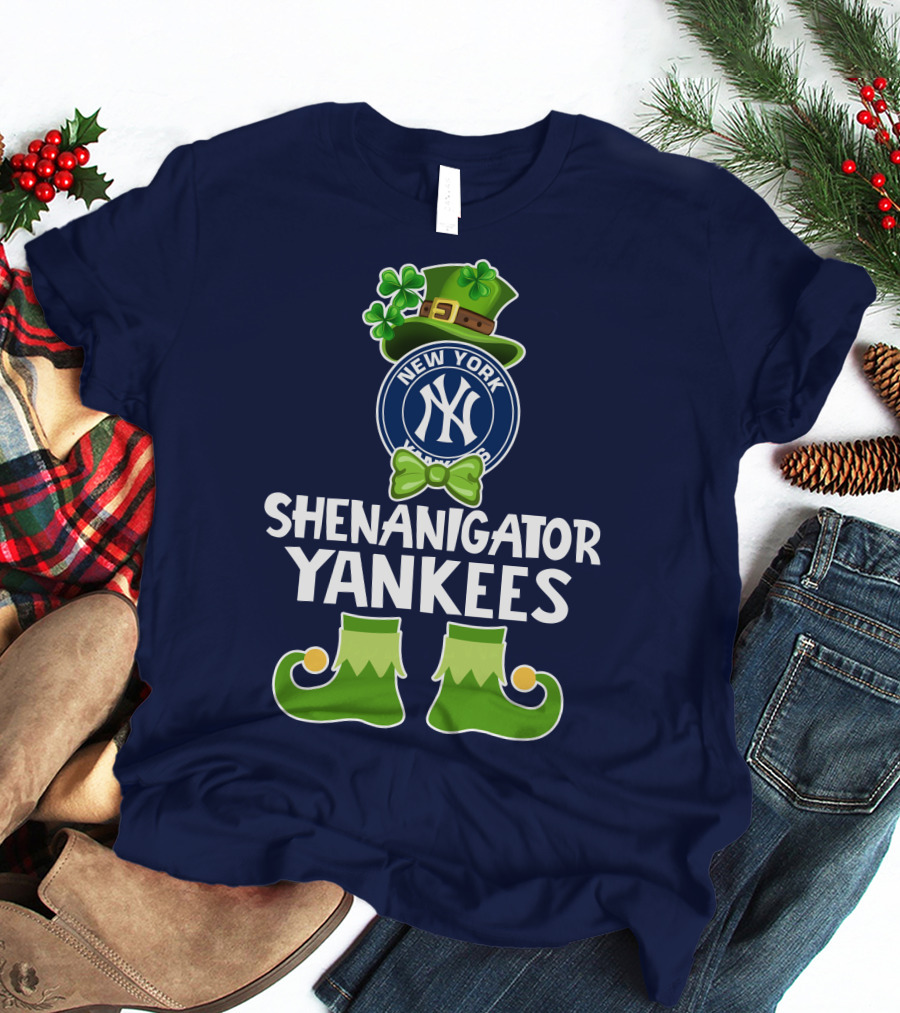 Shenanigator St. Patrick's Day New York Yankees Funny Leprechaun T-Shirt