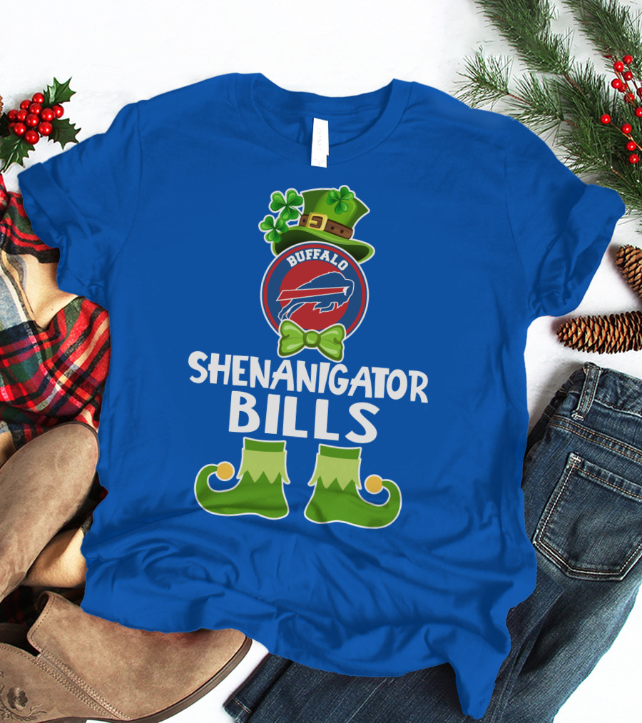 Shenanigator Buffalo Bills Funny Leprechaun St. Patrick's Day T-Shirt