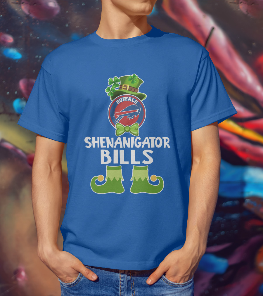 Shenanigator Buffalo Bills Funny Leprechaun St. Patrick's Day T-Shirt