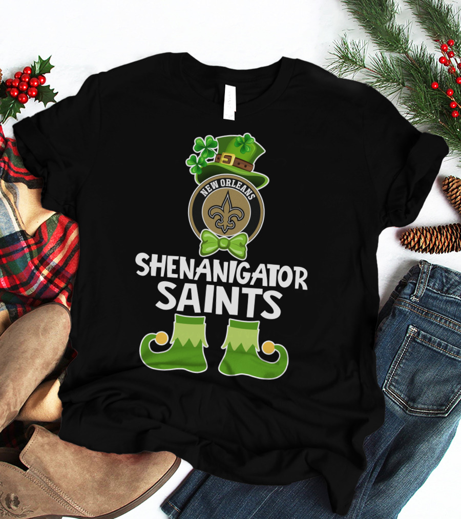 New Orleans Shenanigator Saints Funny Leprechaun St. Patrick's Day T-Shirt