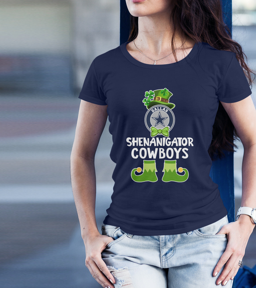 Shenanigator Dallas Cowboys Leprechaun St. Patrick's Day Fun T-Shirt
