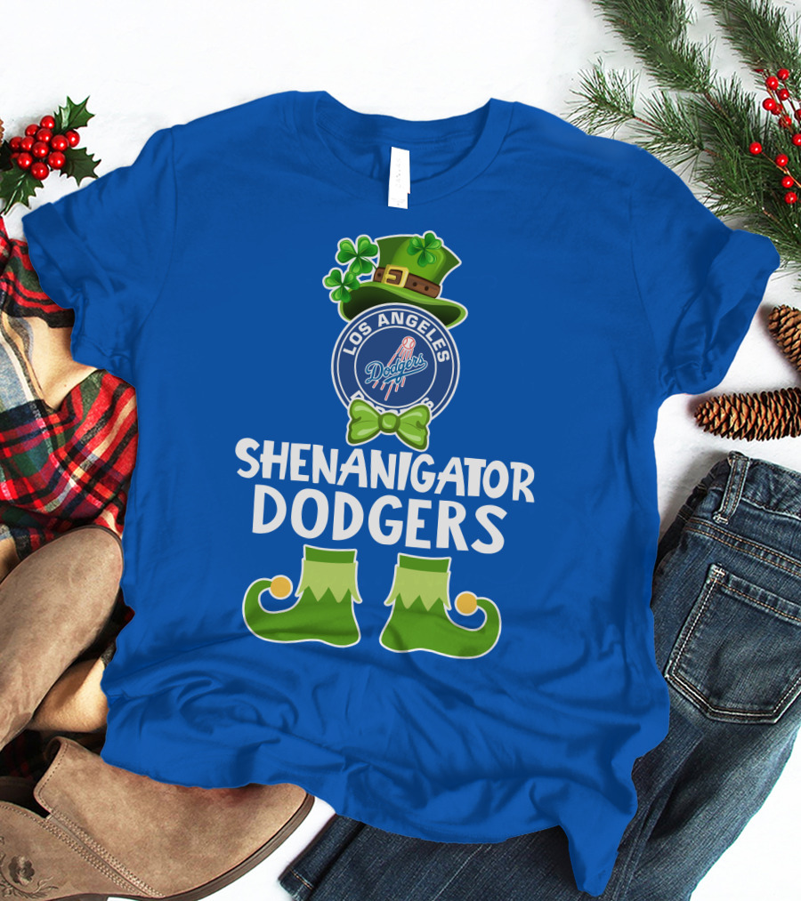 Los Angeles Dodgers Funny Leprechaun Shenanigator St. Patrick's Day T-Shirt