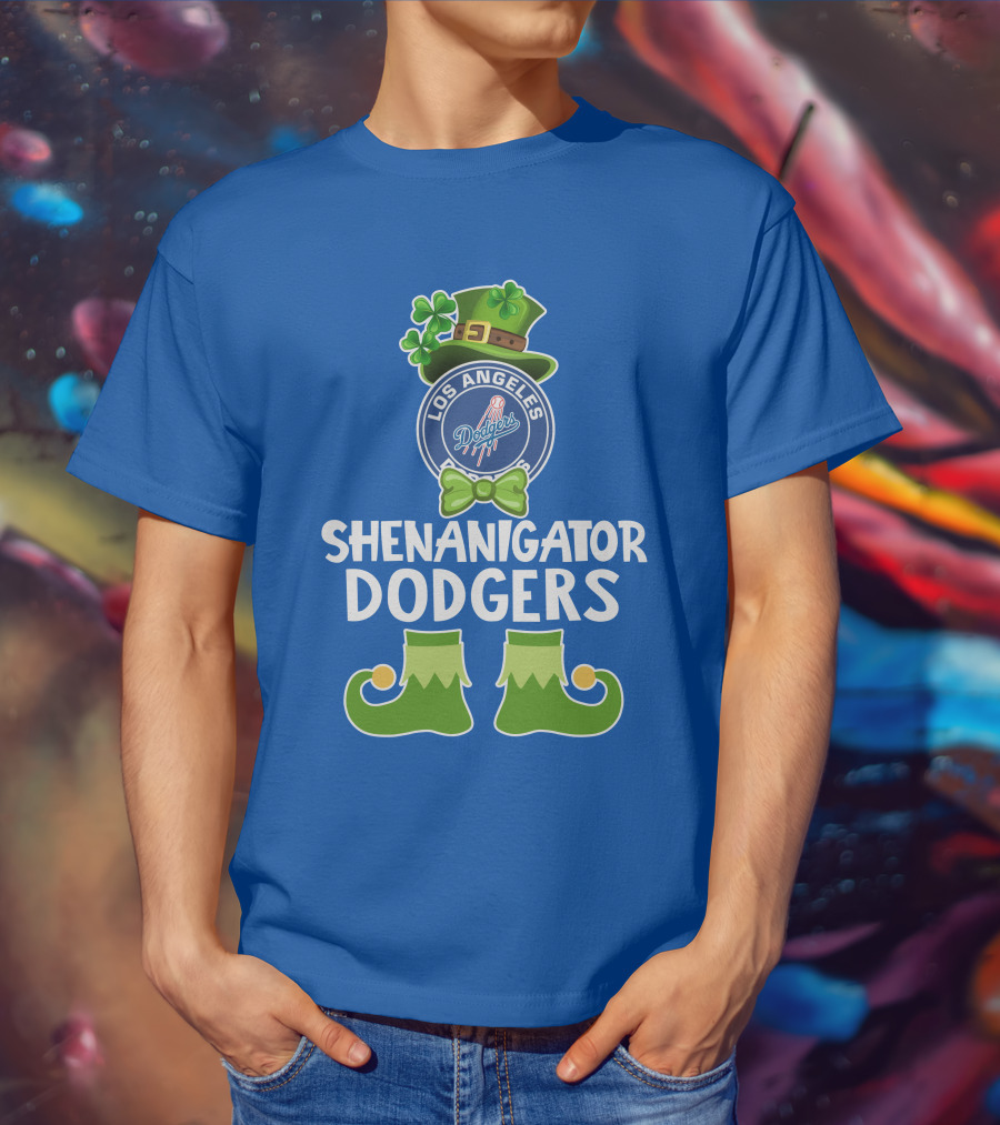 Los Angeles Dodgers Funny Leprechaun Shenanigator St. Patrick's Day T-Shirt
