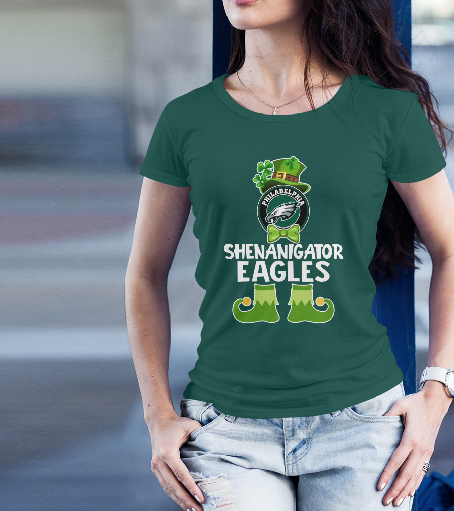 Philadelphia Eagles Shenanigator St. Patrick's Day Funny Leprechaun T-Shirt