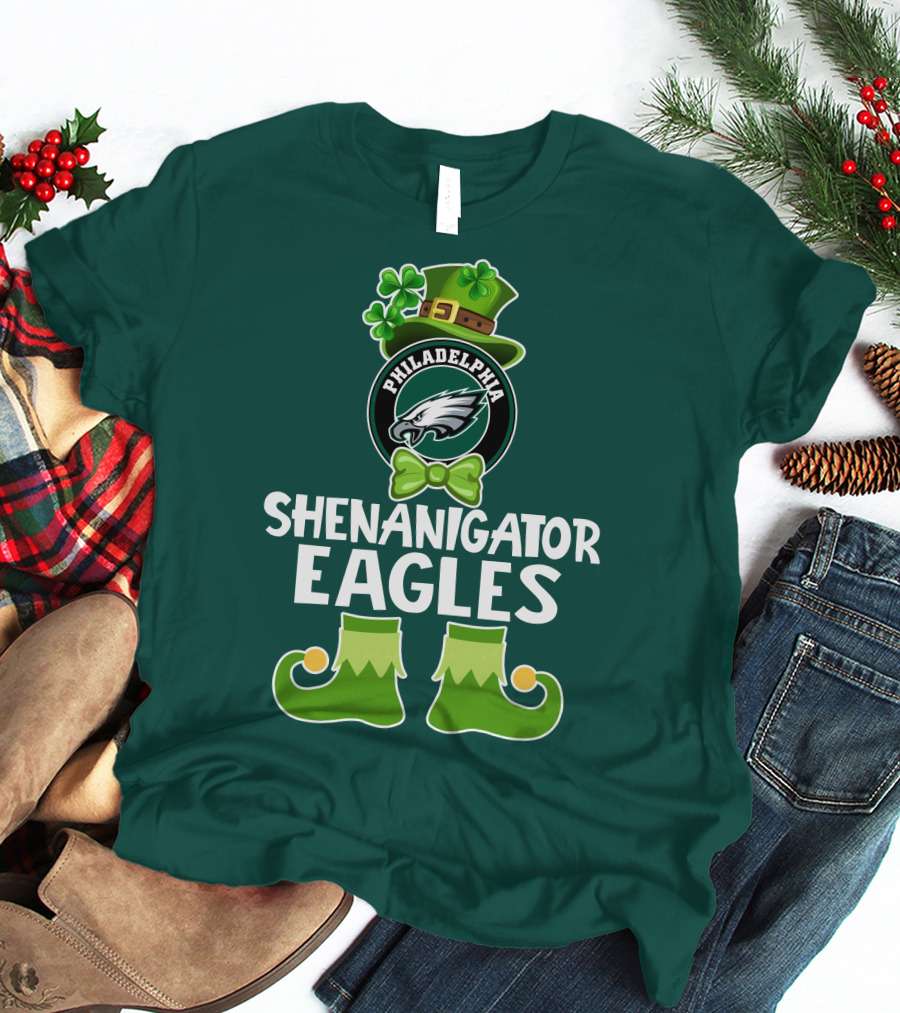 Philadelphia Eagles Shenanigator St. Patrick's Day Funny Leprechaun T-Shirt