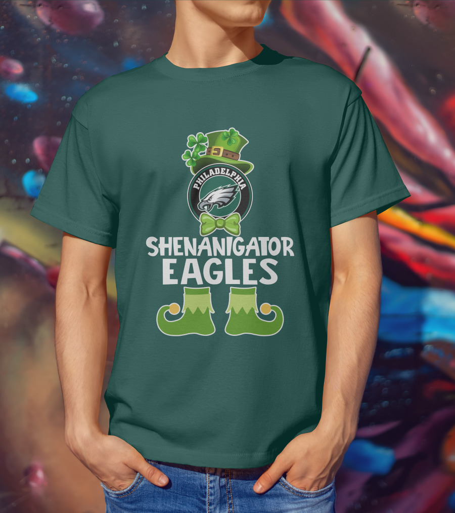 Philadelphia Eagles Shenanigator St. Patrick's Day Funny Leprechaun T-Shirt