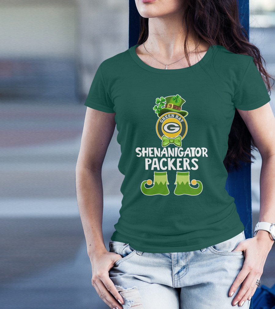 Green Bay Packers Shenanigator Funny Leprechaun St. Patrick's Day T-Shirt