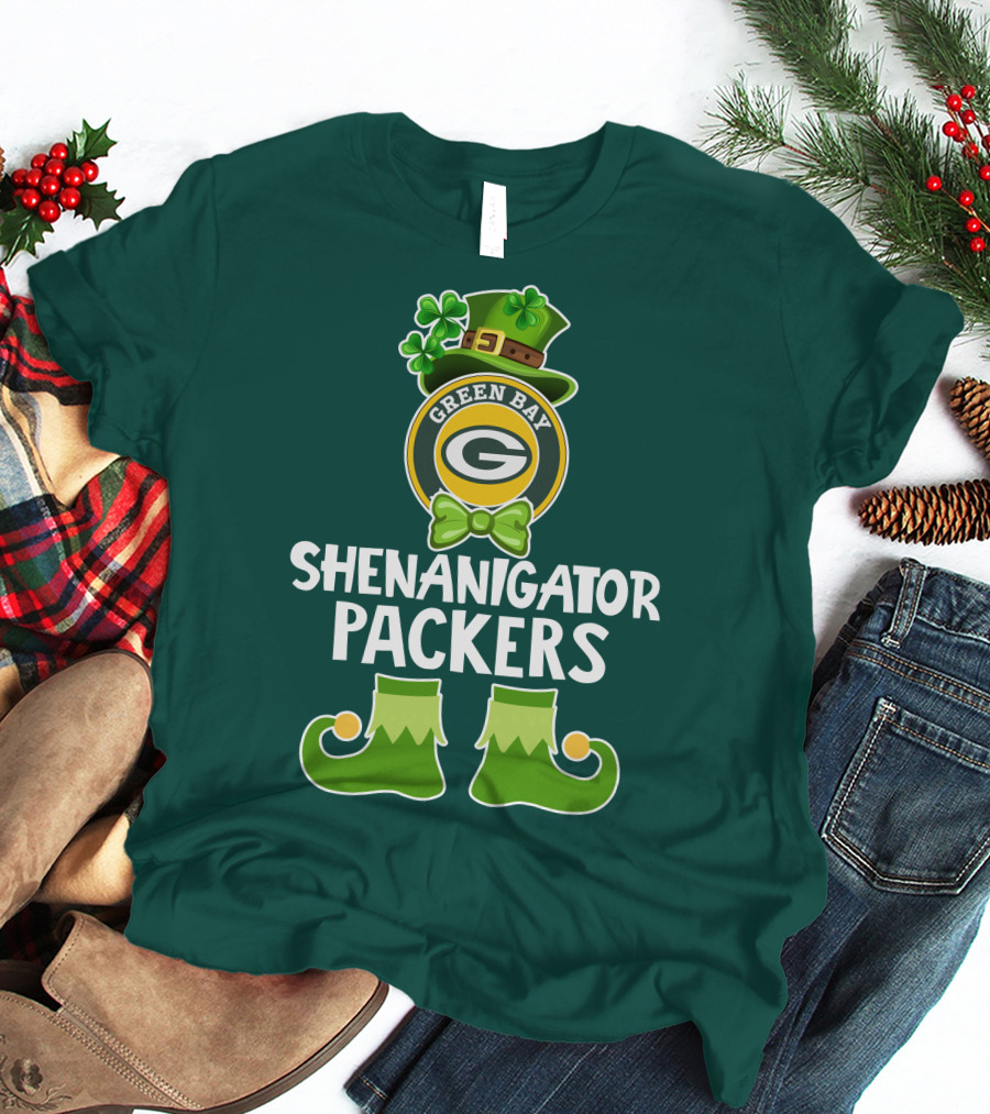 Green Bay Packers Shenanigator Funny Leprechaun St. Patrick's Day T-Shirt