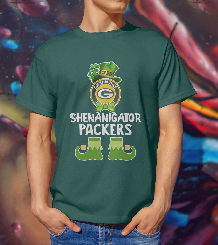 Green Bay Packers Shenanigator Funny Leprechaun St. Patrick's Day T-Shirt