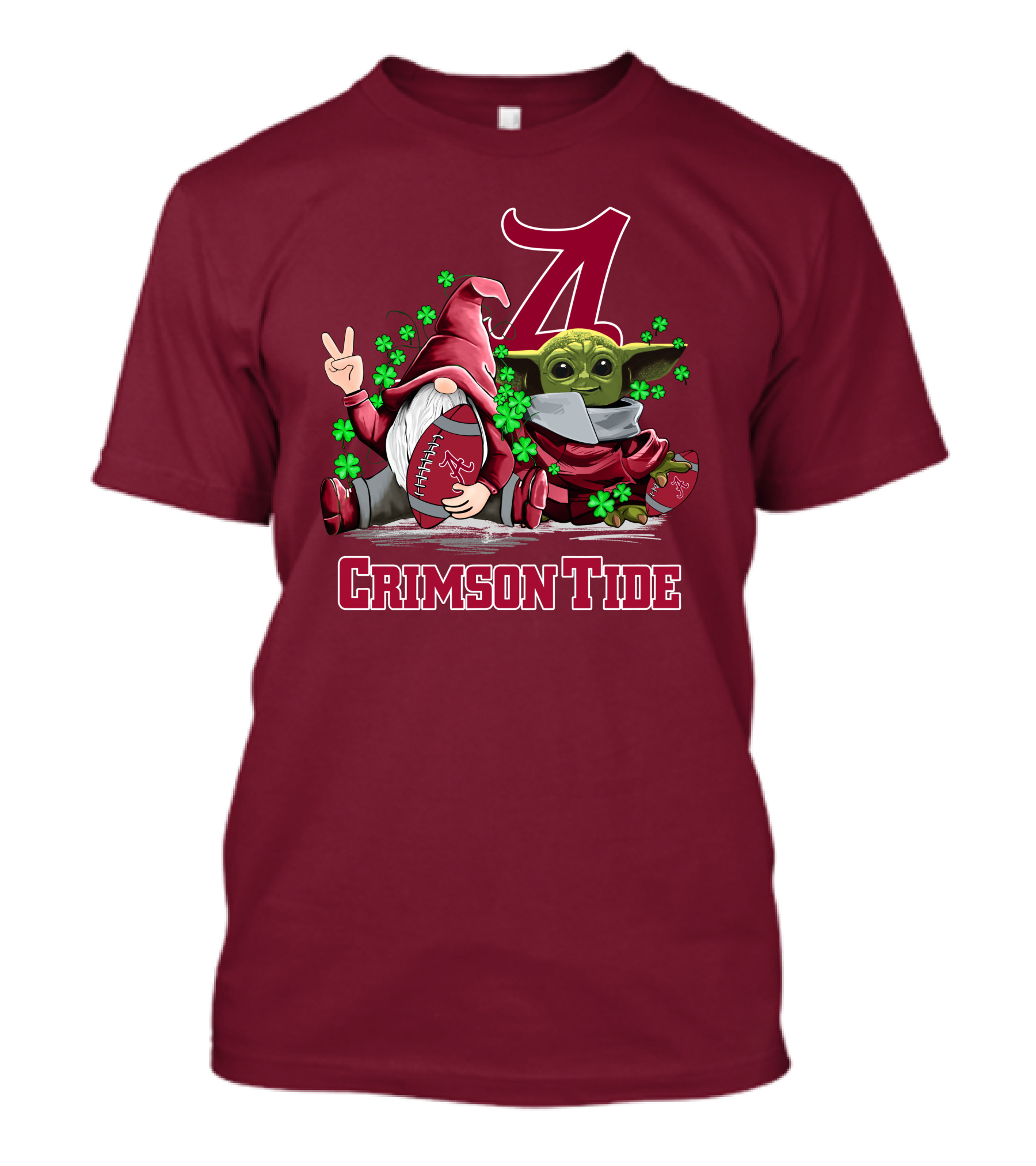 Leprechauns Gnomes Baby Yoda Alabama Crimson Tide Football T-Shirt
