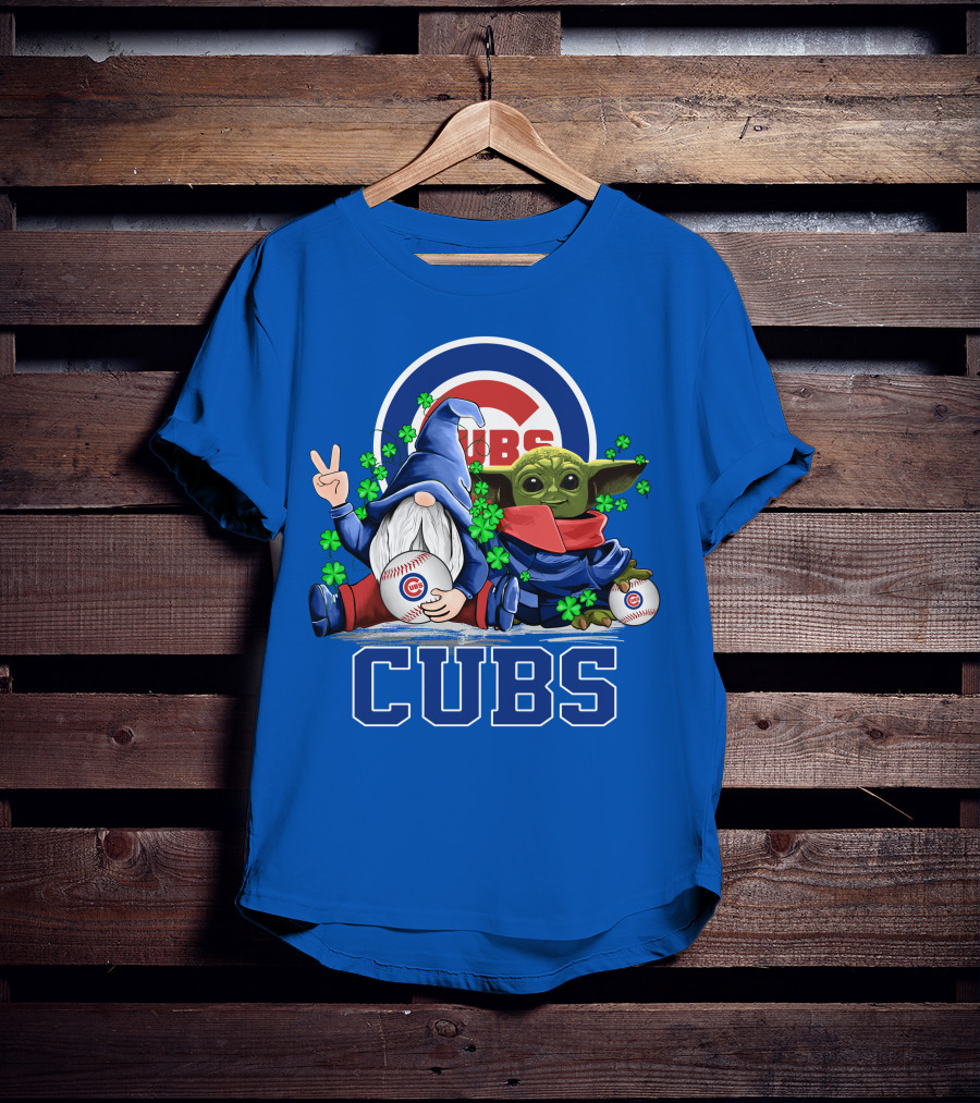 Chicago Cubs Leprechauns Gnomes Baby Yoda Baseball T-Shirt