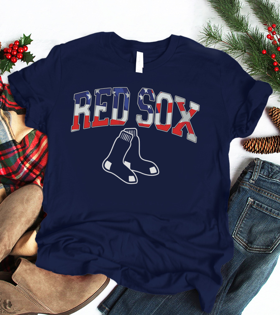 Boston Red Sox American Flag Socks T-Shirt