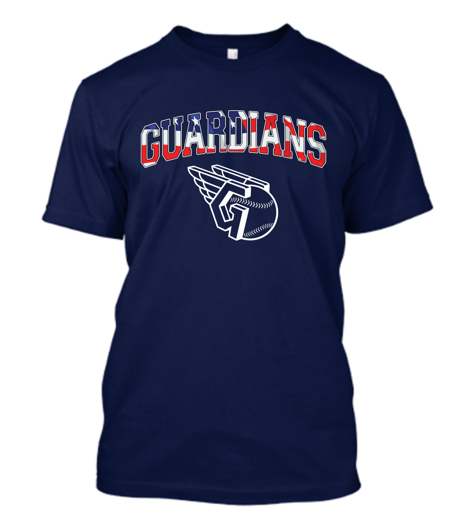 Guardians American Flag Baseball Emblem T-Shirt