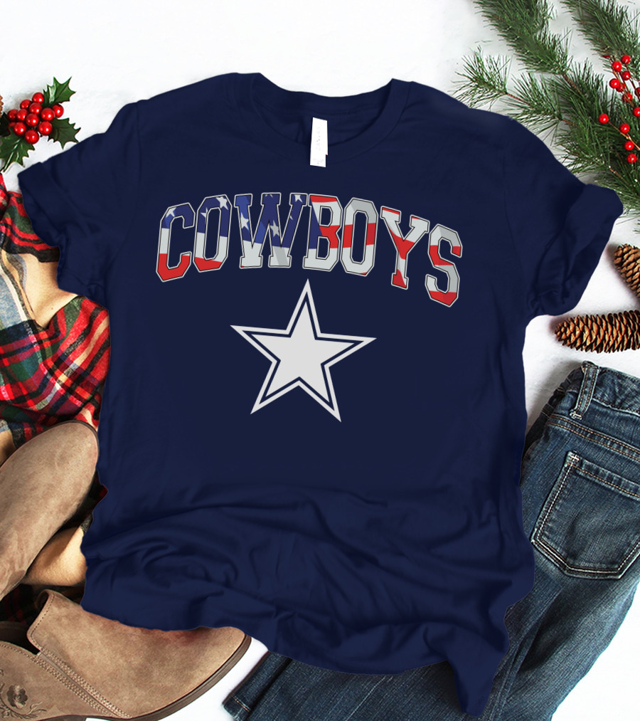 Dallas Cowboys COWBOYS American Flag Star T-Shirt