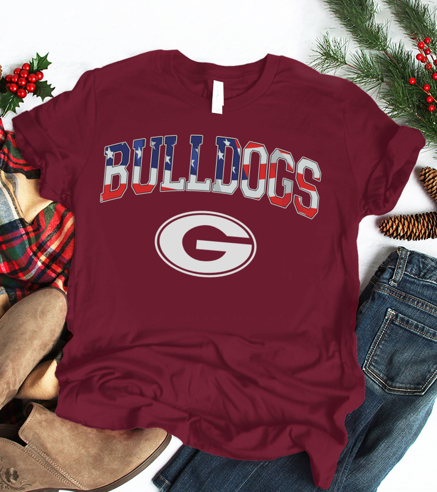 Georgia Bulldogs G Logo American Flag Bulldogs T-Shirt