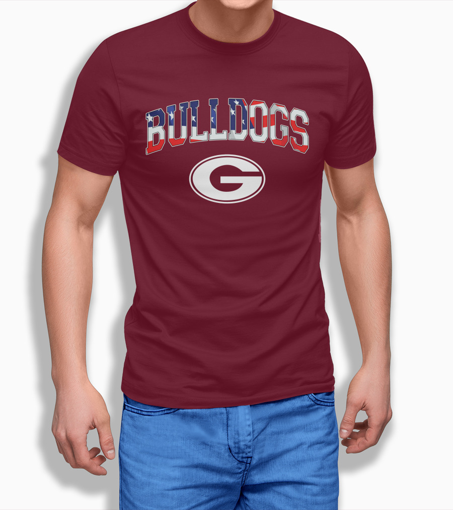 Georgia Bulldogs G Logo American Flag Bulldogs T-Shirt