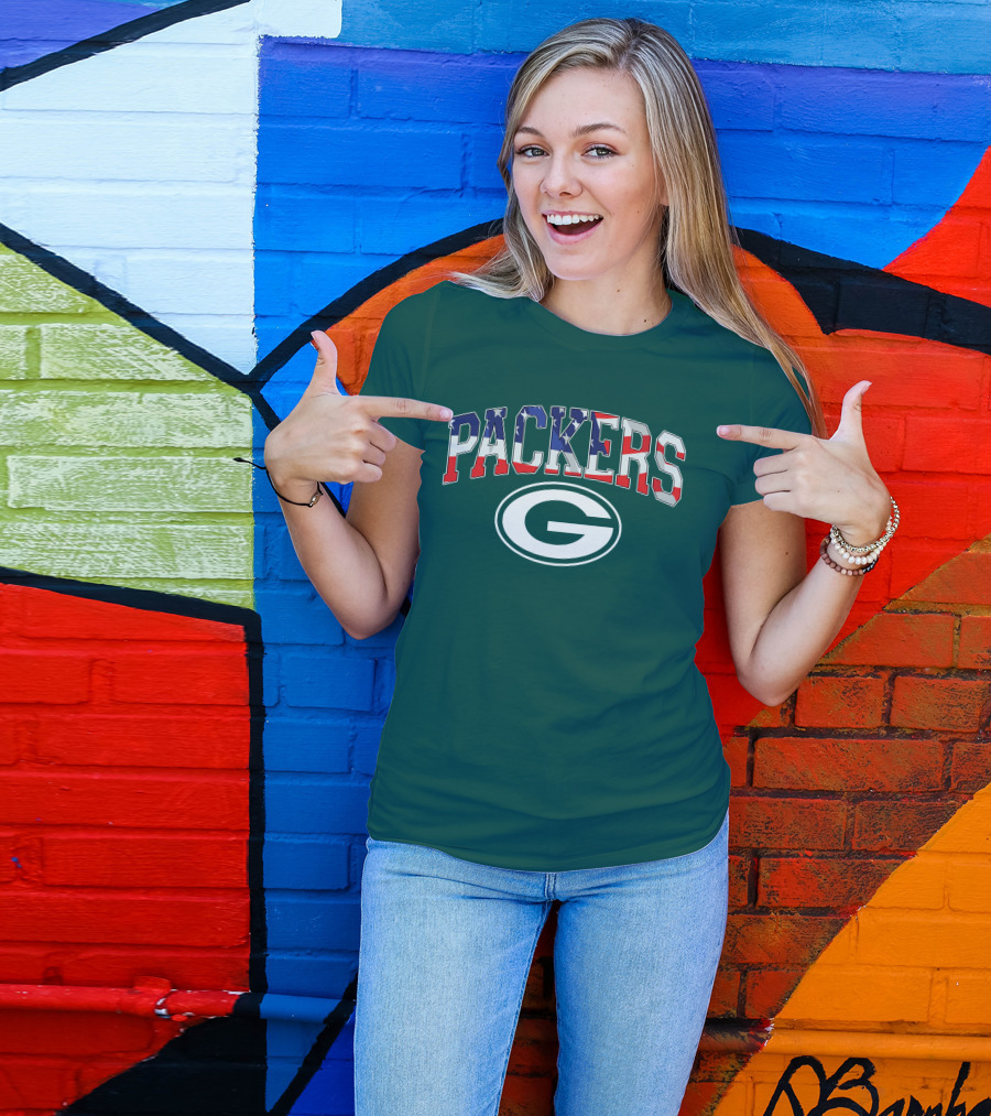 Packers G Logo American Flag T-Shirt