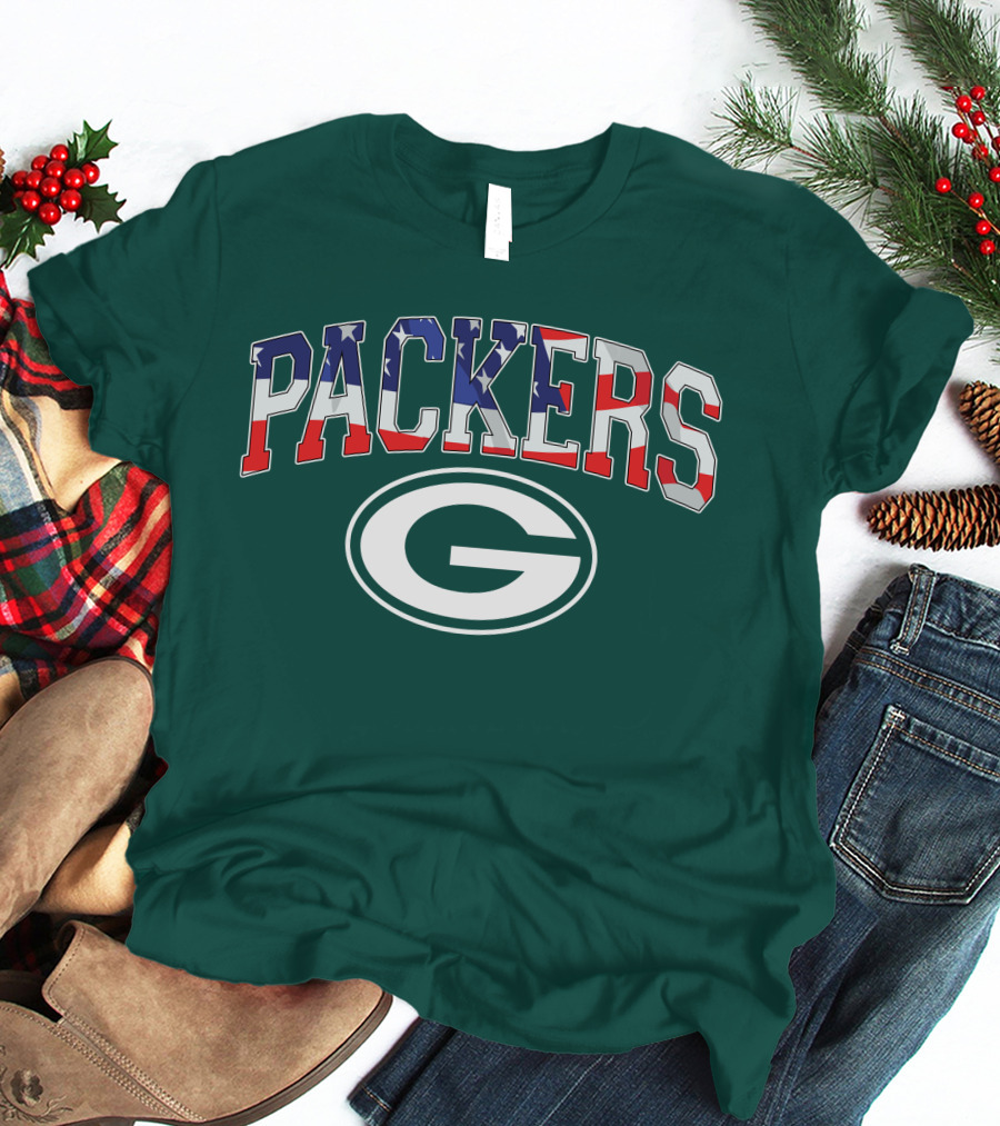 Packers G Logo American Flag T-Shirt