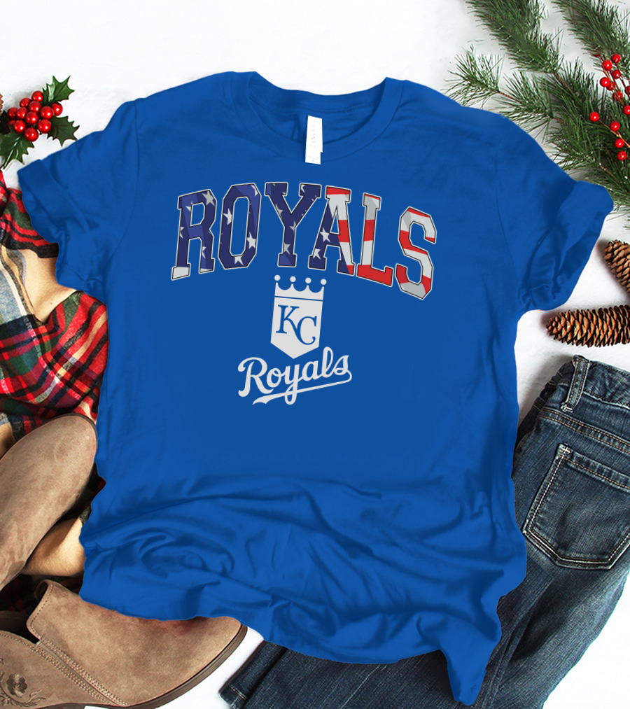Kansas City Royals KC American Flag Logo Royals T-Shirt