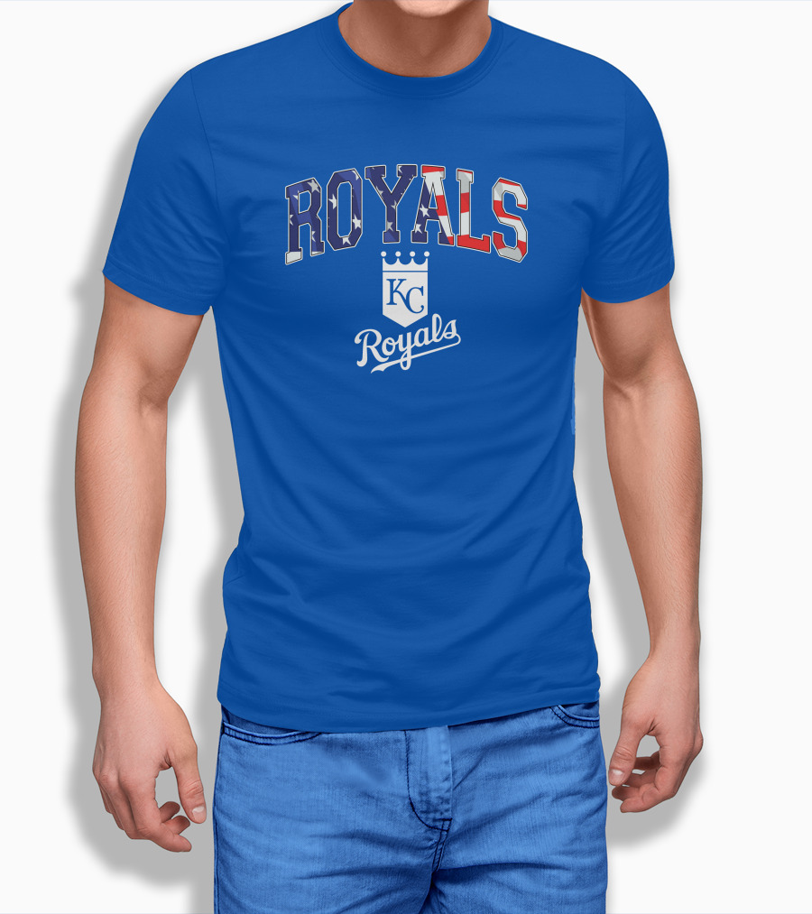 Kansas City Royals KC American Flag Logo Royals T-Shirt