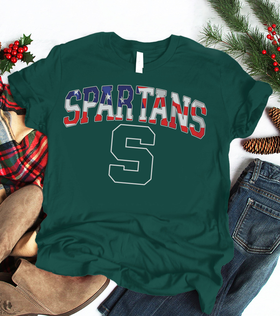 SPARTANS American Flag S T-Shirt