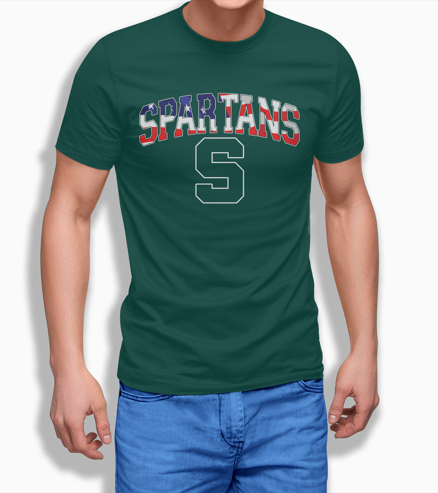 SPARTANS American Flag S T-Shirt