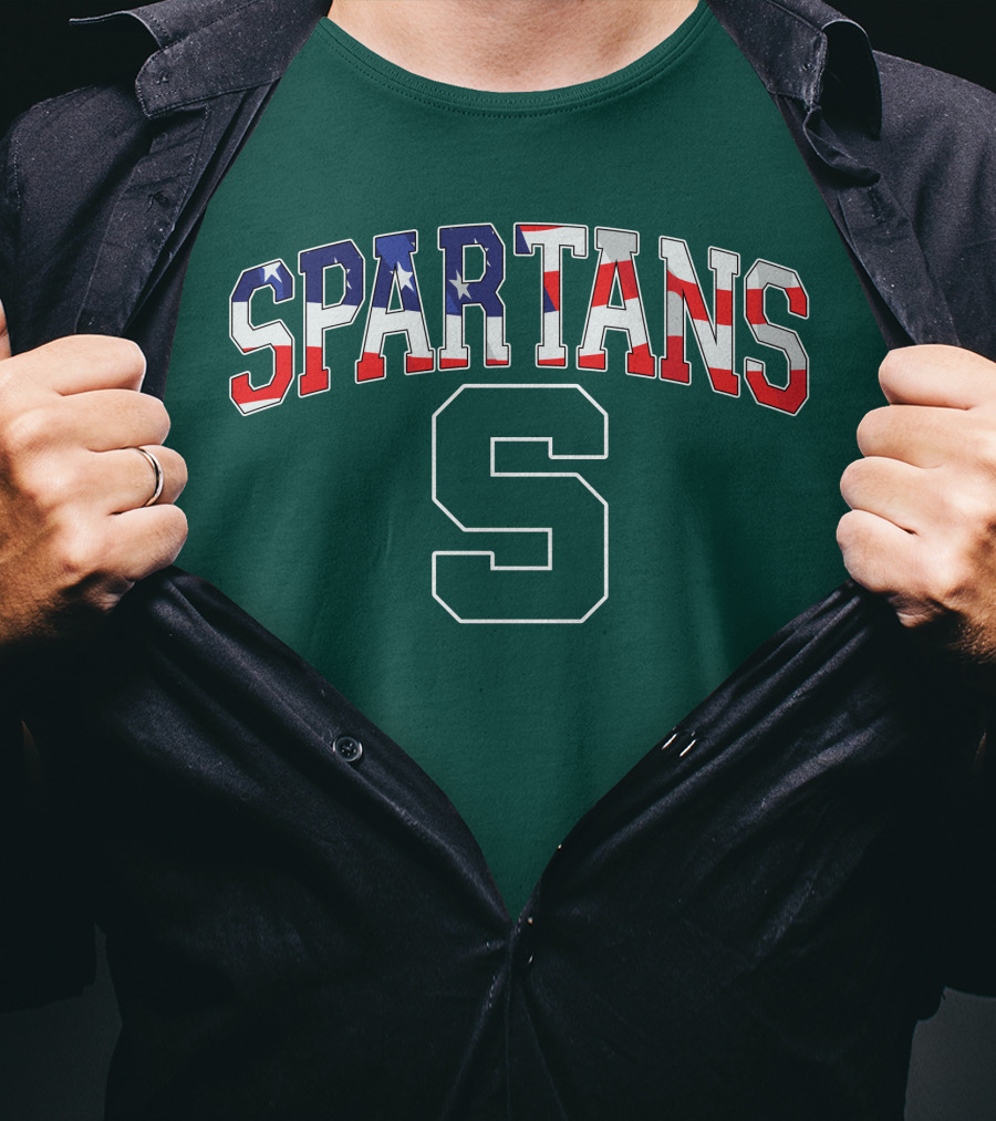 SPARTANS American Flag S T-Shirt