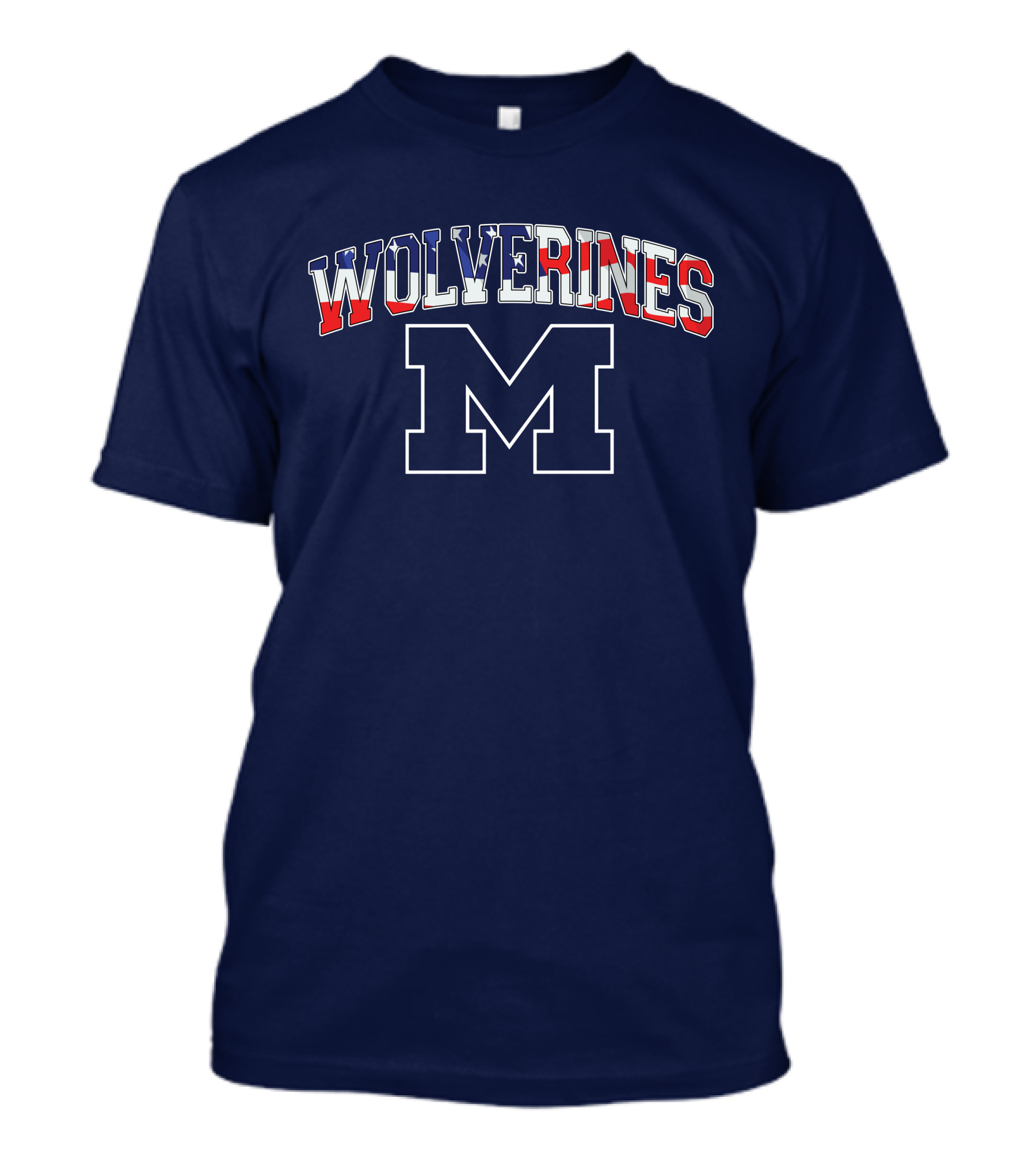 Michigan Wolverines American Flag M T-Shirt
