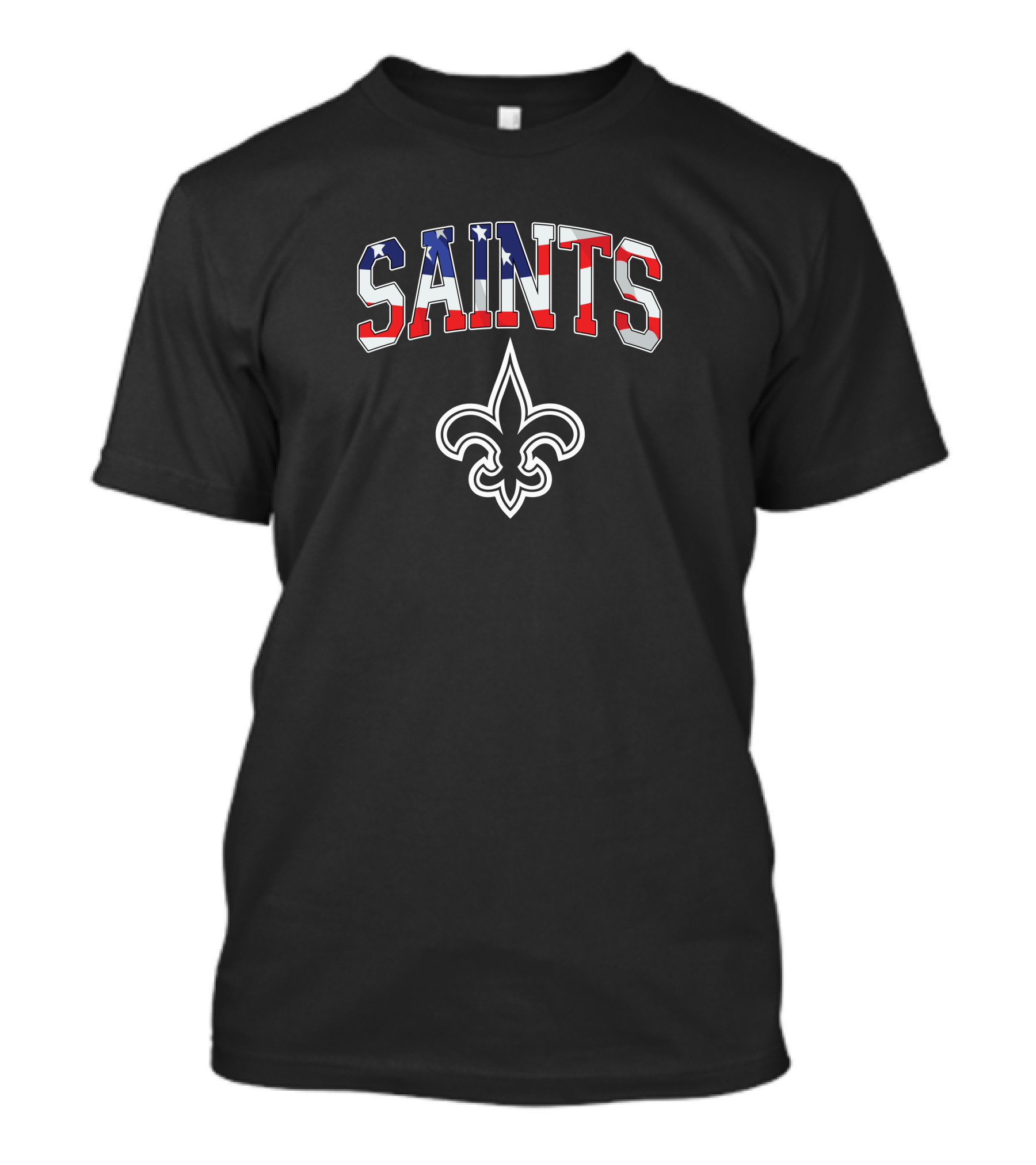 New Orleans Saints American Flag Stars Stripes Fleur-de-lis T-Shirt