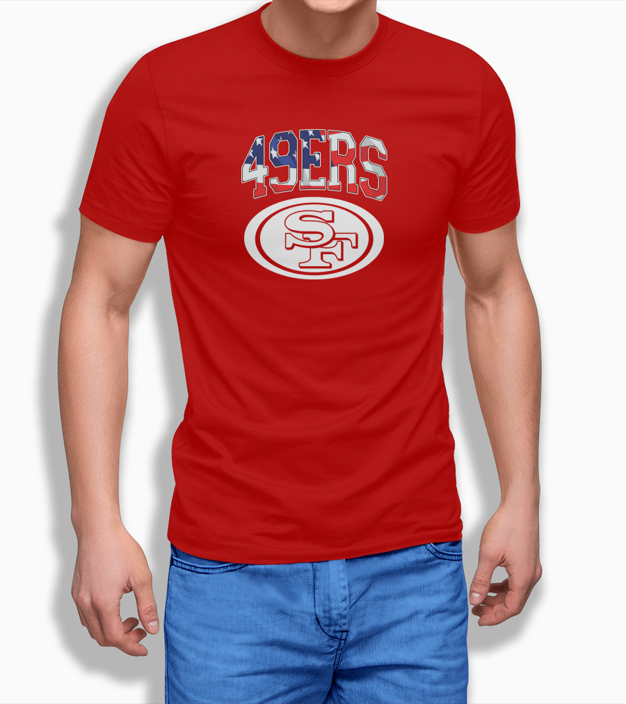 San Francisco 49ers 49ers American Flag SF Oval T-Shirt