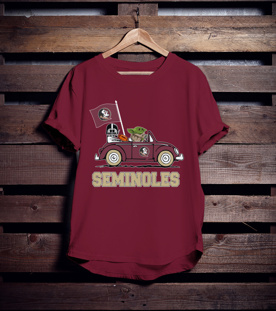 Seminoles Darth Vader Baby Yoda Driving Florida State Star Wars T-Shirt