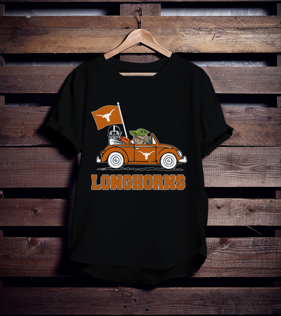 Longhorns Darth Vader Baby Yoda Driving T-Shirt