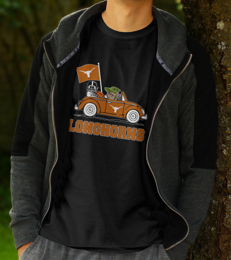 Longhorns Darth Vader Baby Yoda Driving T-Shirt