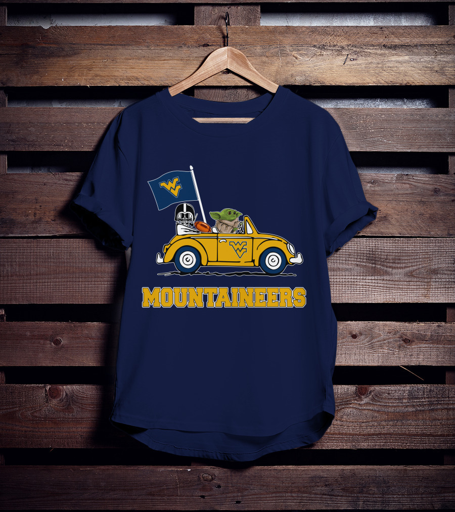 Mountaineers WVM Driving Featuring Baby Yoda And Football Helmet T-Shirt
