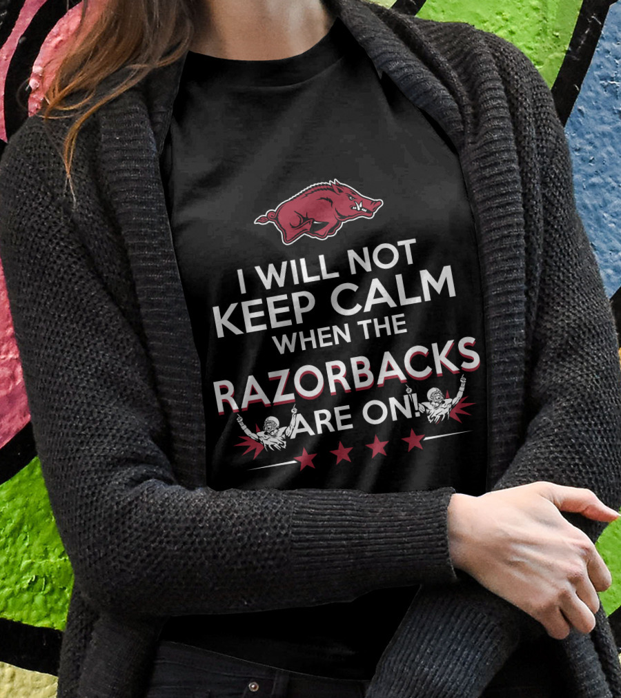 I Will Not Keep Calm When The Razorbacks Are On With Pig And Stars T-Shirt