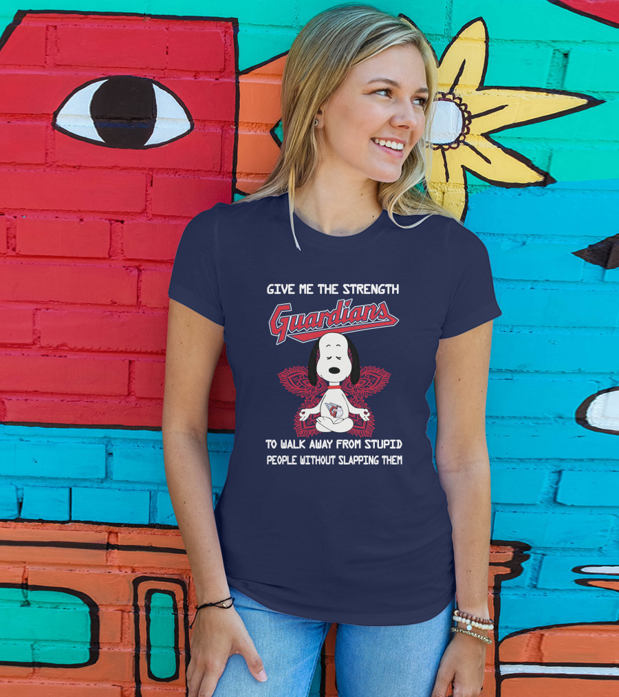 Give Me The Strength Guardians Snoopy Yoga Walk Away From Stupid People Without Slapping Them T-Shirt
