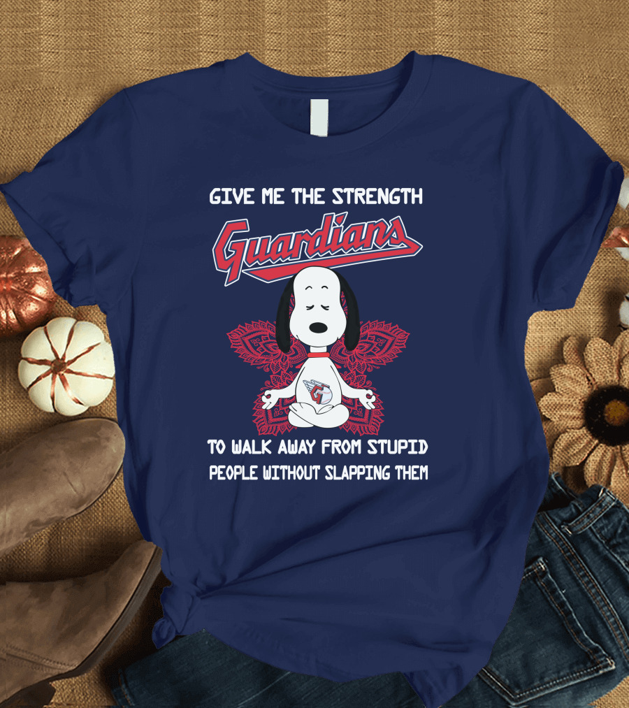 Give Me The Strength Guardians Snoopy Yoga Walk Away From Stupid People Without Slapping Them T-Shirt