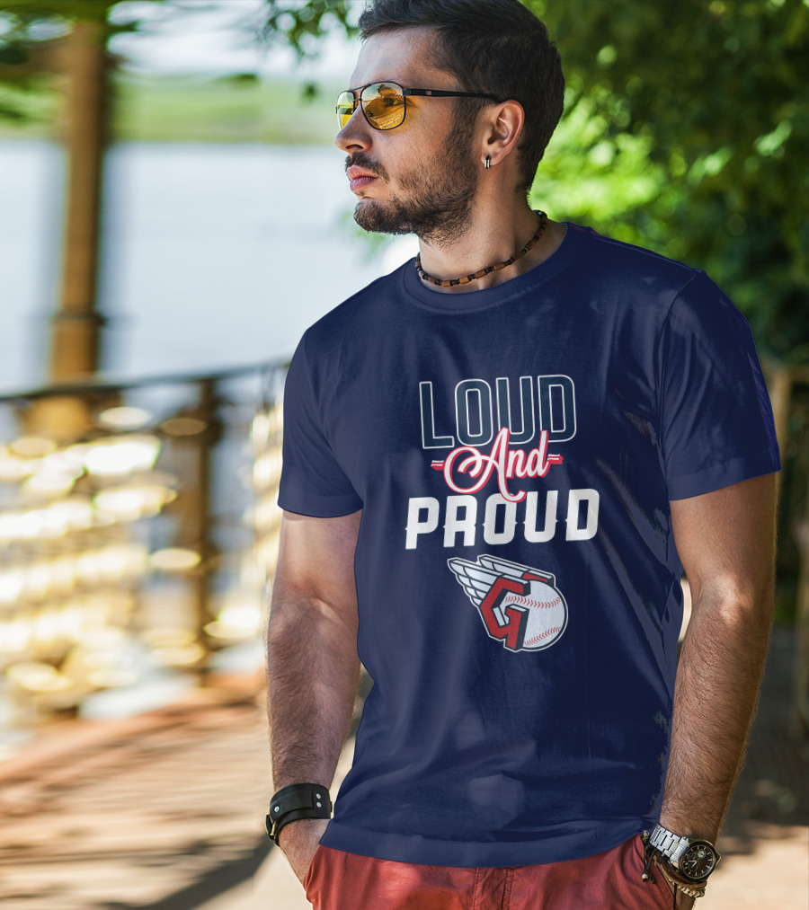 Loud And Proud Cleveland Guardians Winged Baseball T-Shirt