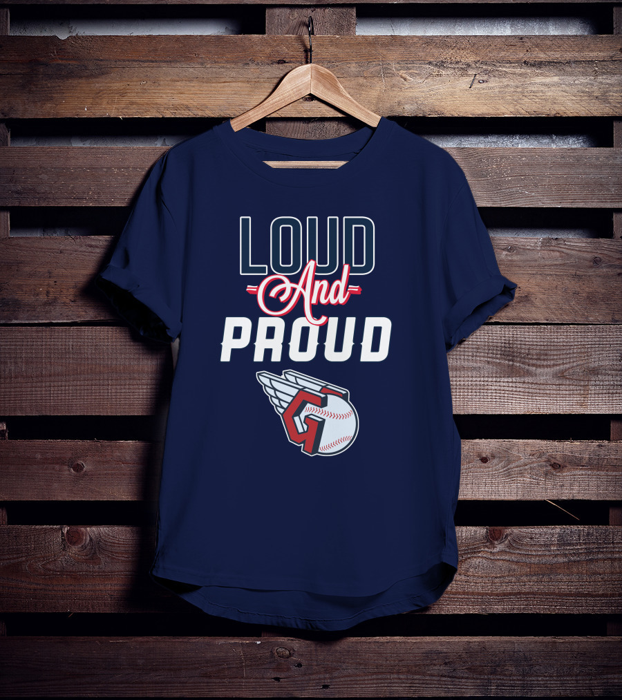 Loud And Proud Cleveland Guardians Winged Baseball T-Shirt
