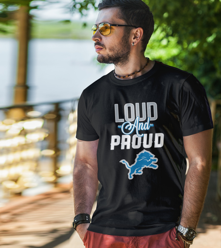 Detroit Lions Loud And Proud With Iconic Blue Lion T-Shirt
